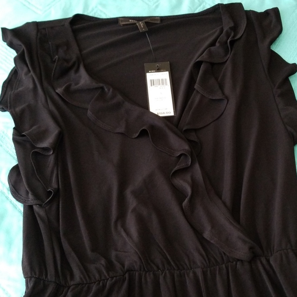 BCBGMaxAzria Black Stretch Romper S